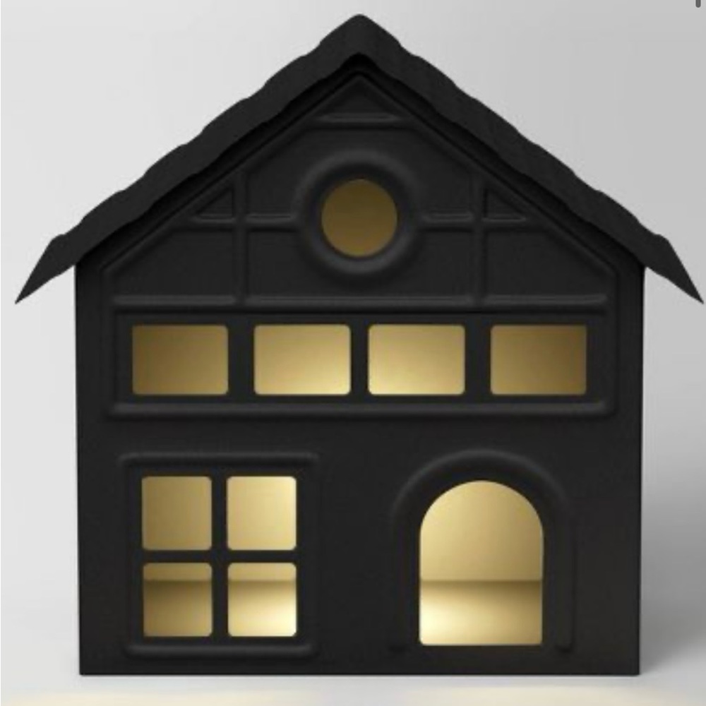 7.38" Battery Operated Lit Metal House Christmas Village Building - Wond…